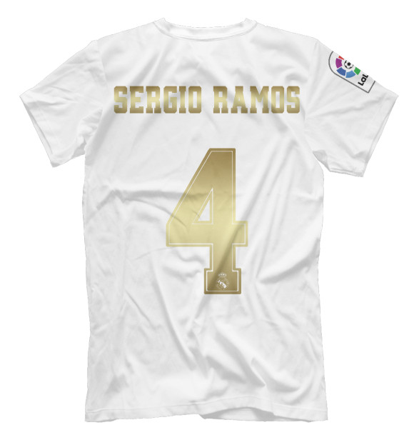 Мужская футболка с изображением Sergio Ramos форма цвета Белый