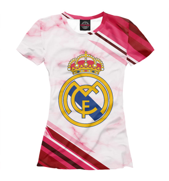 Женская футболка с изображением Real Madrid 2018 цвета Белый