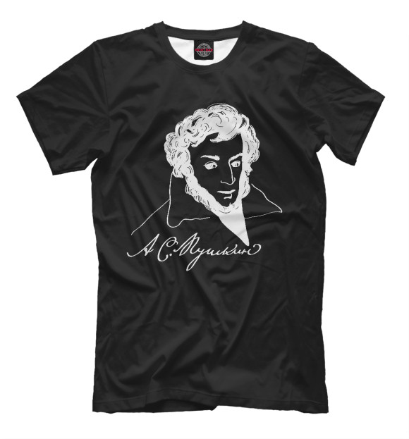 Мужская футболка с изображением А. С. Пушкин цвета Белый