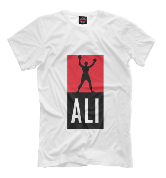 Мужская футболка с изображением Muhammad Ali цвета Молочно-белый