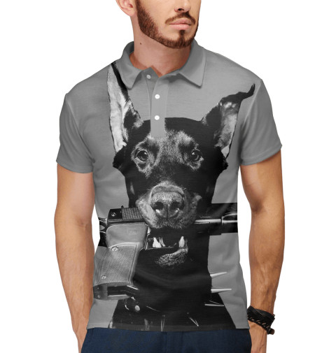 

Поло Print Bar, Белый, Доберман