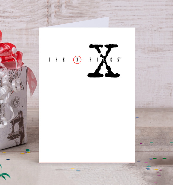 Открытка с изображением The X-Files logo цвета Белый