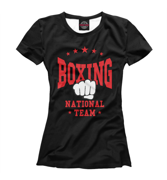 Женская футболка с изображением Boxing National Team цвета Белый