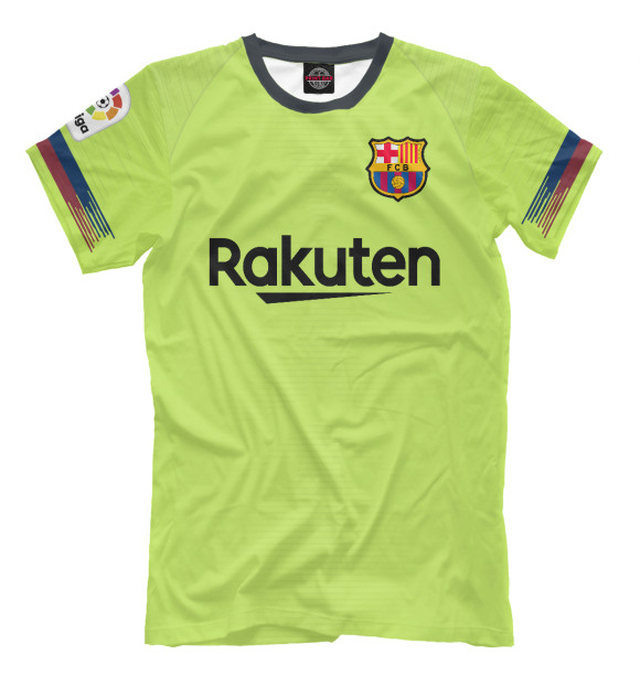 Мужская футболка с изображением Барселона Форма Новая Гостевая 2019 цвета Белый