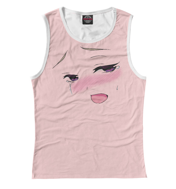 Женская майка с изображением Ahegao цвета Белый