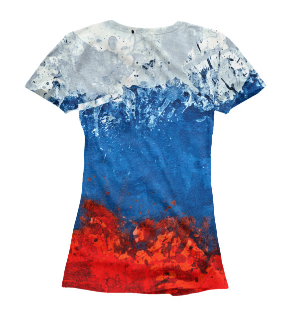 Женская футболка с изображением Сильная Россия цвета Белый