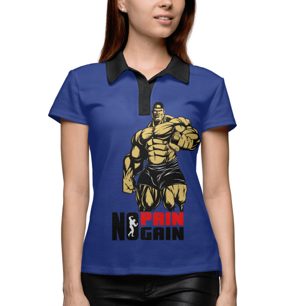 Женское поло с изображением Бодибилдинг цвета Белый