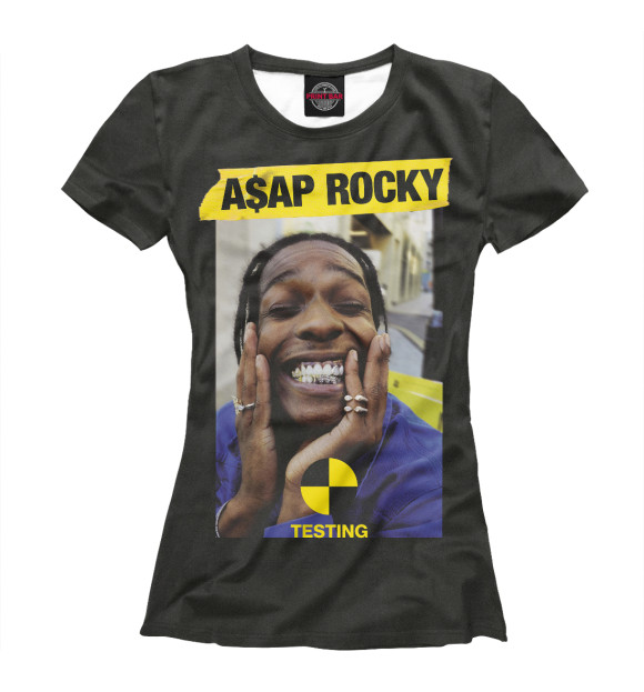 Женская футболка с изображением A$ap Rocky / Testing цвета Белый