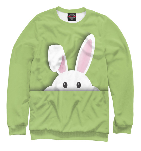 Свитшот для девочек с изображением Кролик цвета Белый