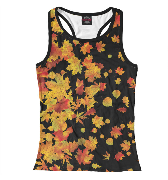 Женская майка-борцовка с изображением Осень цвета Белый