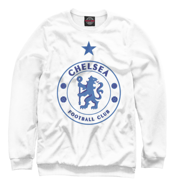 Женский свитшот с изображением Логотип FC Chelsea цвета Белый