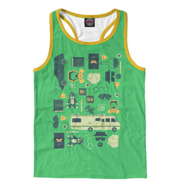 Мужская майка-борцовка с притом Во все тяжкие цвета Белый Мужская майка-борцовка с изображением Во все тяжкие цвета Белый