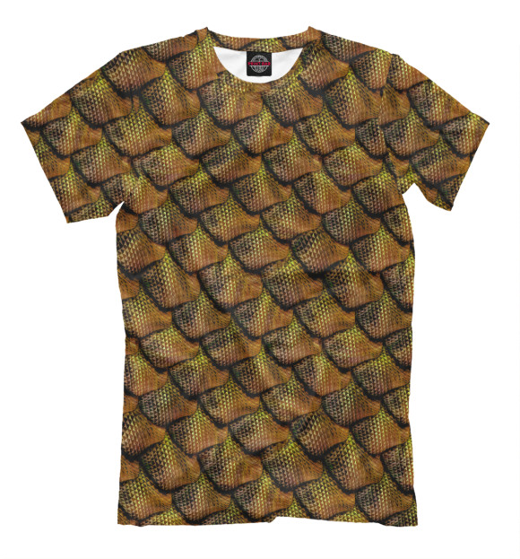 Мужская футболка с изображением Чешуя динозавра цвета Белый