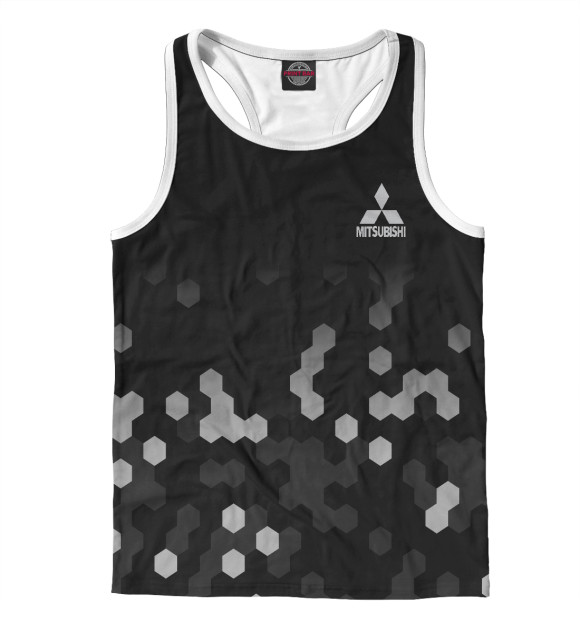 Мужская майка-борцовка с изображением Mitsubishi цвета Белый