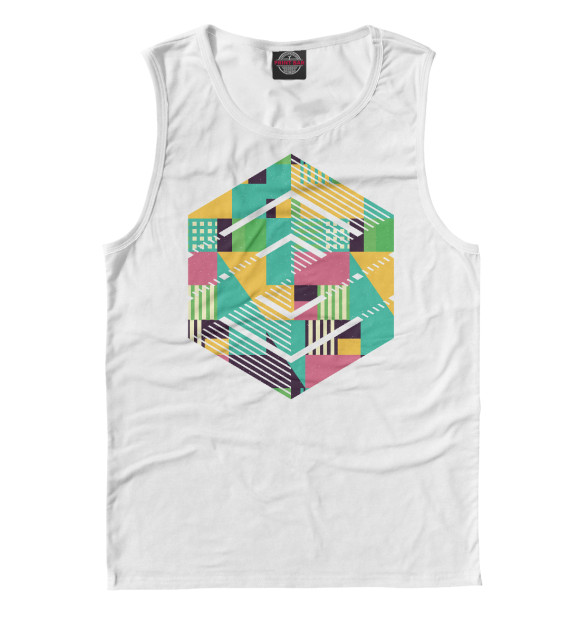 Мужская майка с изображением Geometric abstract цвета Белый