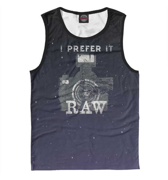 Майка для мальчика с изображением I prefer it RAW цвета Белый