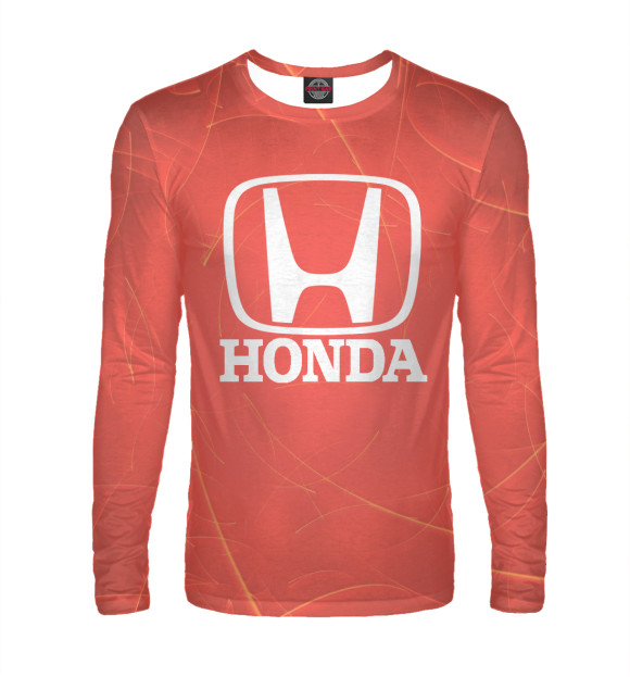 Мужской лонгслив с изображением Honda цвета Белый