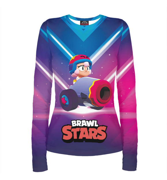 Женский лонгслив с изображением Бонни \ Bonny BrawlStars цвета Белый