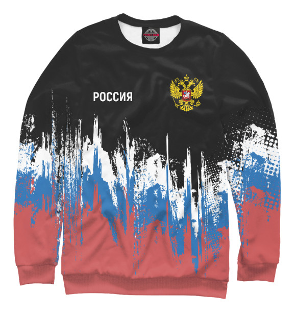 Женский свитшот с изображением Россия цвета Белый