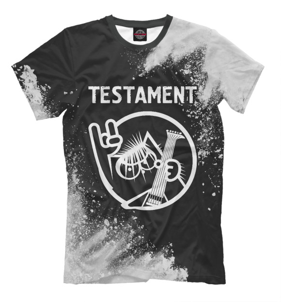 Мужская футболка с изображением Testament + Кот цвета Белый