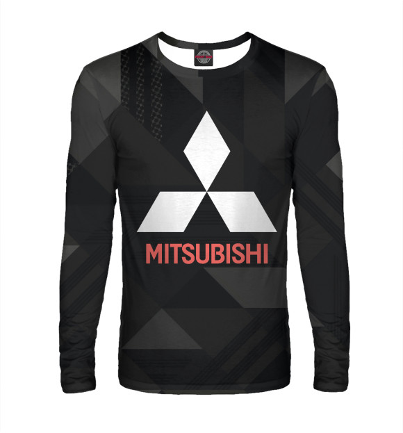 Мужской лонгслив с изображением Mitsubishi цвета Белый