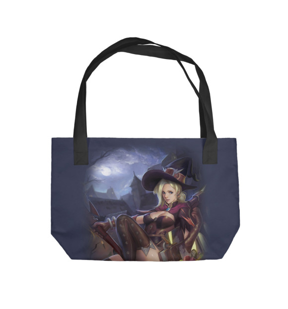 Пляжная сумка с изображением Mercy (Halloween) цвета 