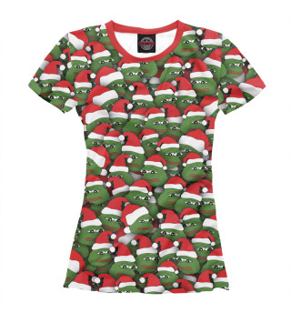 Женская футболка Новогодние лягушки