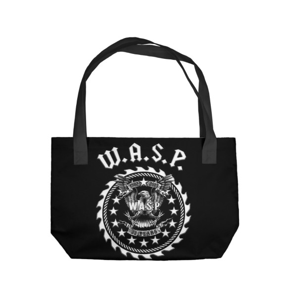 Пляжная сумка с изображением W.A.S.P. Band цвета 