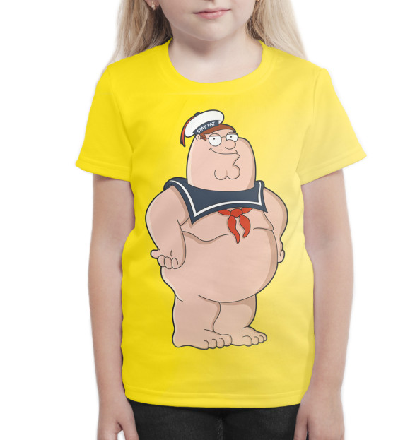 Футболка для девочек с изображением Питер цвета Белый