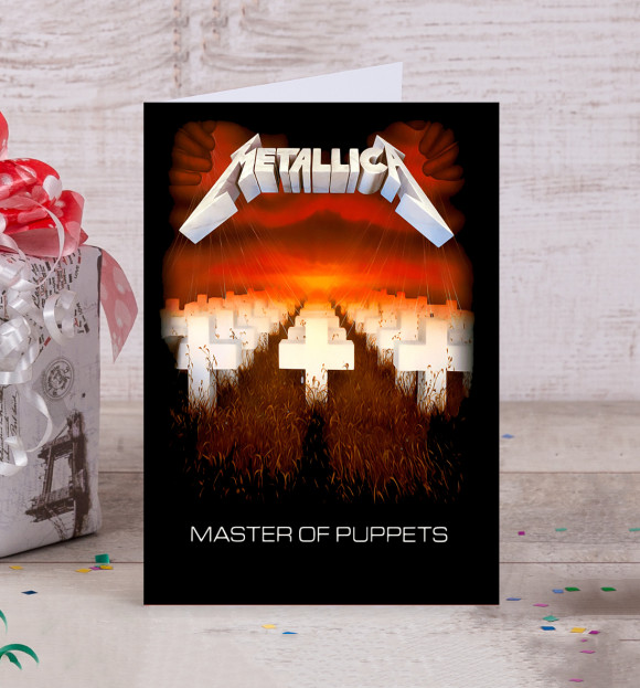 Открытка с изображением Metallica Master of Puppets цвета Белый