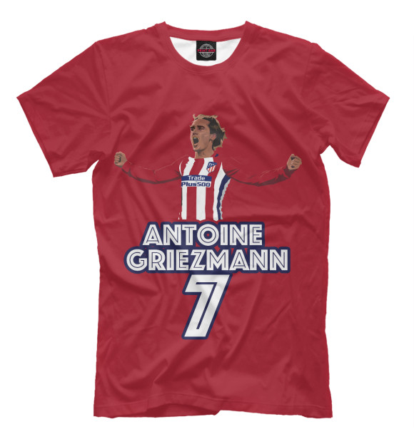 Мужская футболка с изображением Антуан Гризманн цвета Светло-коричневый