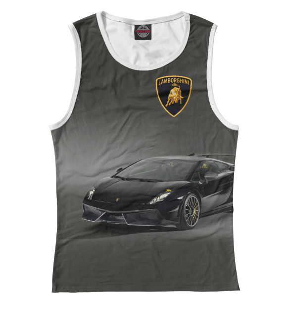 Майка для девочки с изображением Lamborghini цвета Белый