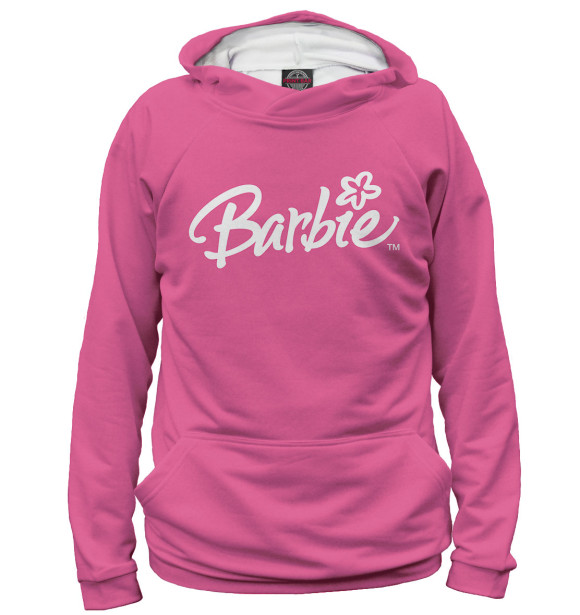 Женское худи с изображением Надпись Barbie цвета Белый