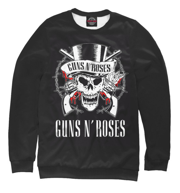 Женский свитшот с изображением Guns N’Roses цвета Белый