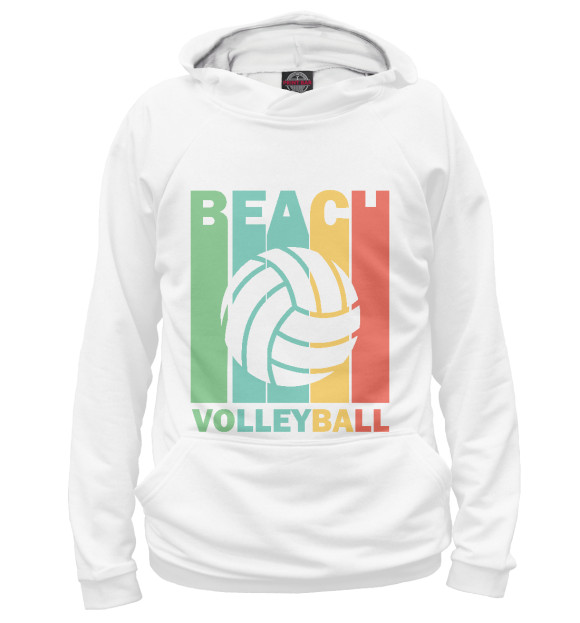 Женское худи с изображением Beach Volleyball цвета Белый