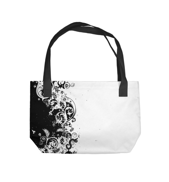 Пляжная сумка с изображением White patterns цвета 