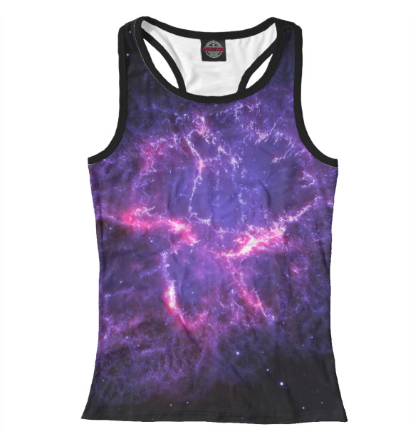 Женская майка-борцовка с изображением Вселенная цвета Белый