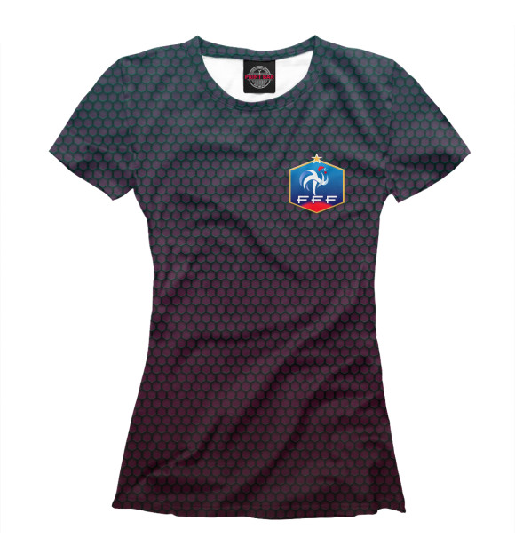 Женская футболка с изображением Форма сборной Франции цвета Белый