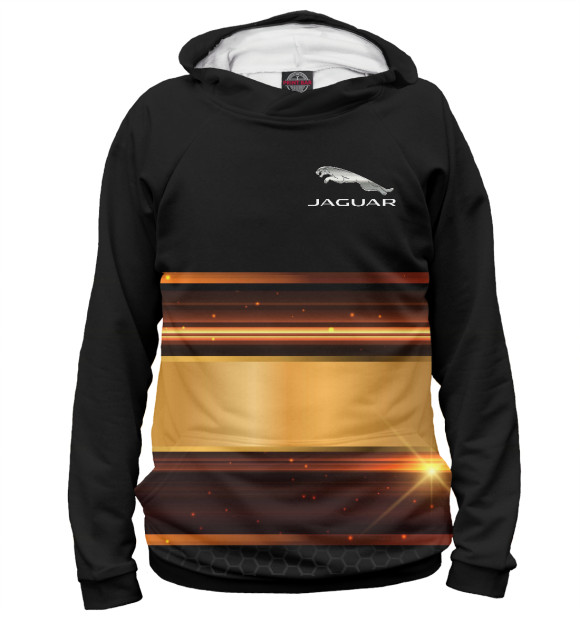 Женское худи с изображением Jaguar gold цвета Белый