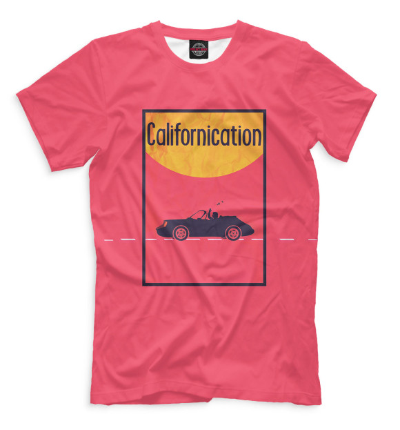 Мужская футболка с изображением Блудливая Калифорния цвета Темно-розовый