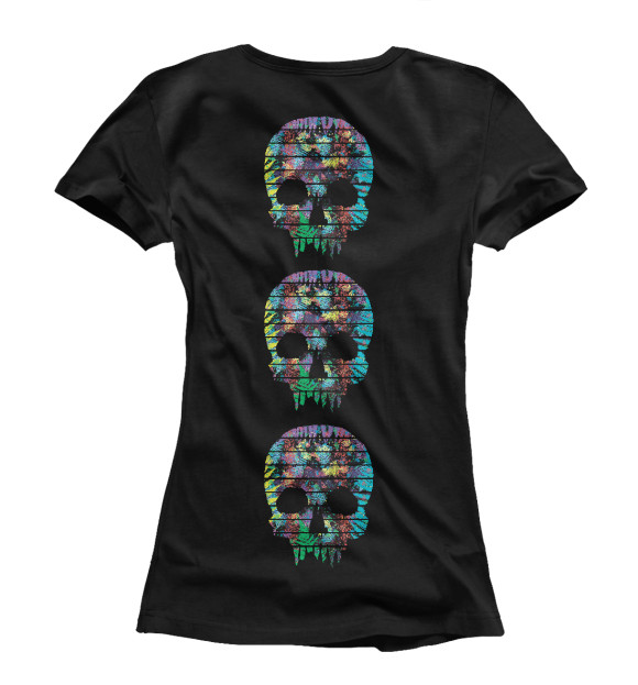 Футболка для девочек с изображением Skull Fern цвета Белый