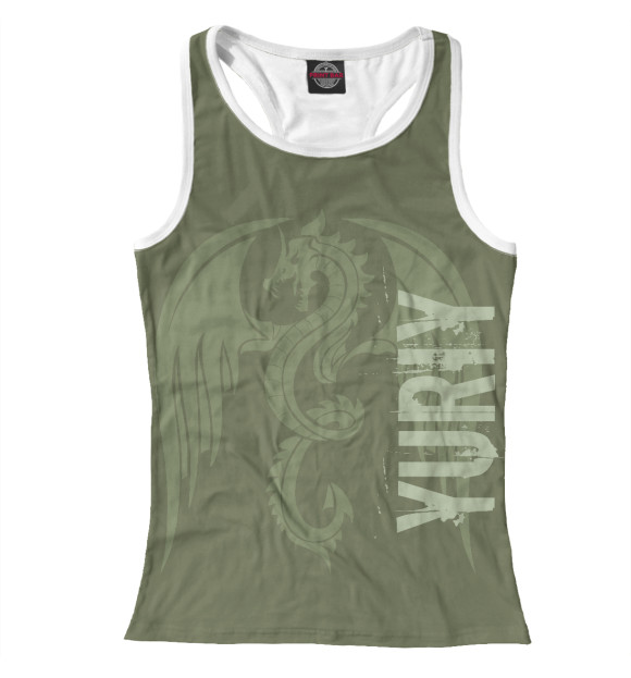 Женская майка-борцовка с изображением Юрий и дракон цвета Белый