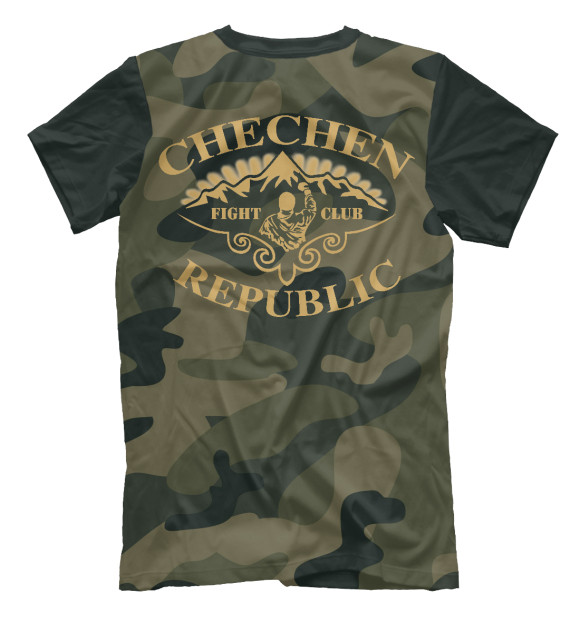 Мужская футболка с изображением Чечня Ахмат Камуфляж цвета Белый