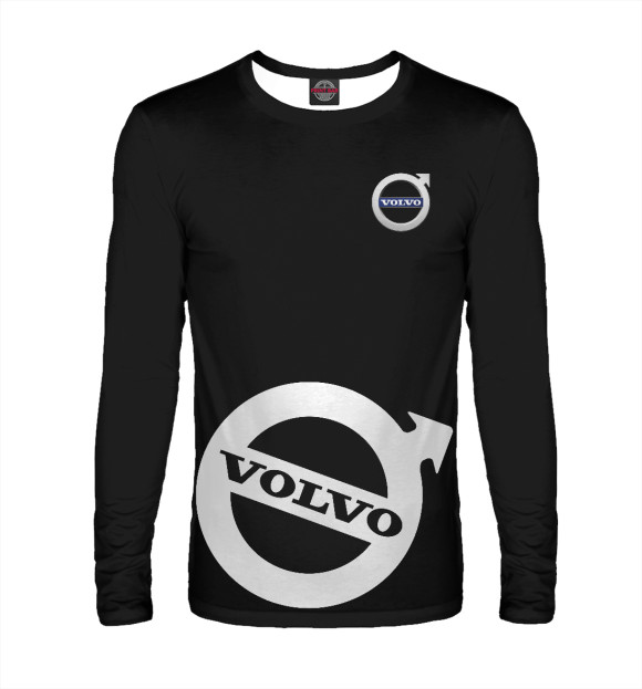 Мужской лонгслив с изображением Volvo цвета Белый