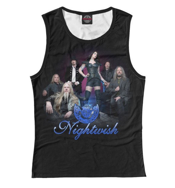 Майка для девочки с притом Nightwish цвета Белый Майка для девочки с изображением Nightwish цвета Белый