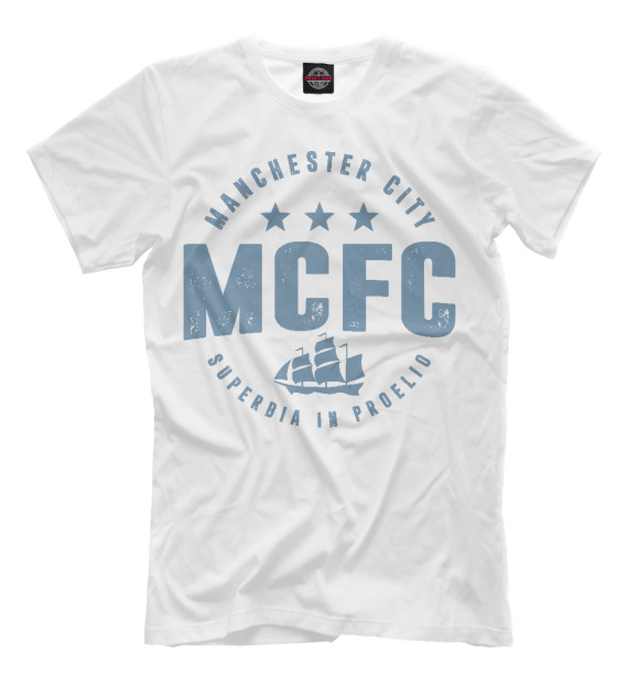 Футболка для мальчиков с изображением Манчестер Сити цвета Молочно-белый