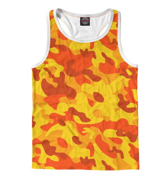 Мужская майка-борцовка с изображением Камок цвета Белый