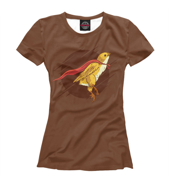 Женская футболка с изображением Супер Птица цвета Белый