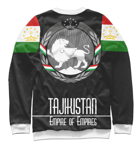 Свитшот для девочек с изображением Tajik culture цвета Белый