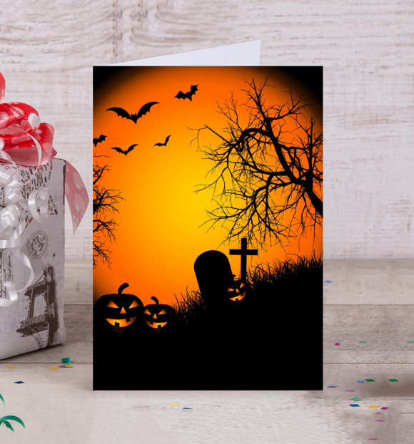 Открытка с изображением Halloween цвета Белый